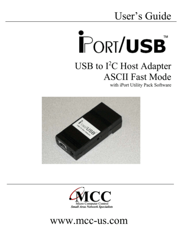 User's Guide | MCC MIIC-203 User`s guide | Manualzz User's Guide | MCC MIIC-203 User`s guide | Manualzz