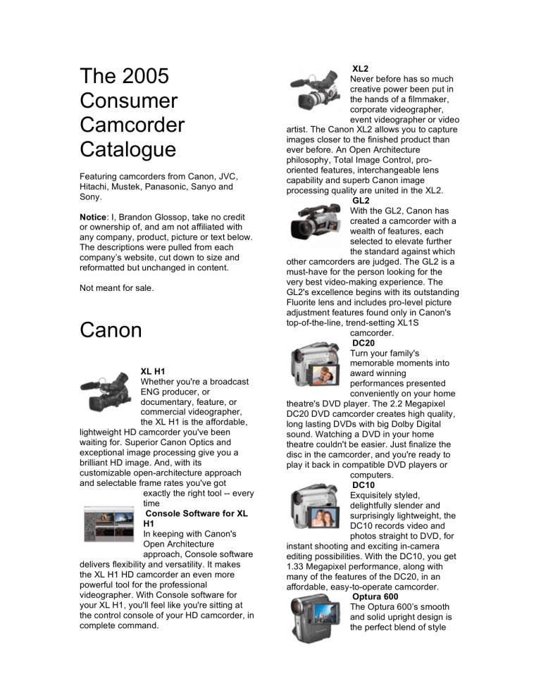 Samsung SC D453 - MiniDV Camcorder w/10x Optical Zoom User manual Samsung SC D453 - MiniDV Camcorder w/10x Optical Zoom User manual