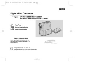 Samsung VP-D530T Specifications Samsung VP-D530T Specifications