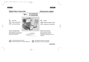 Samsung VP-D340I Specifications Samsung VP-D340I Specifications