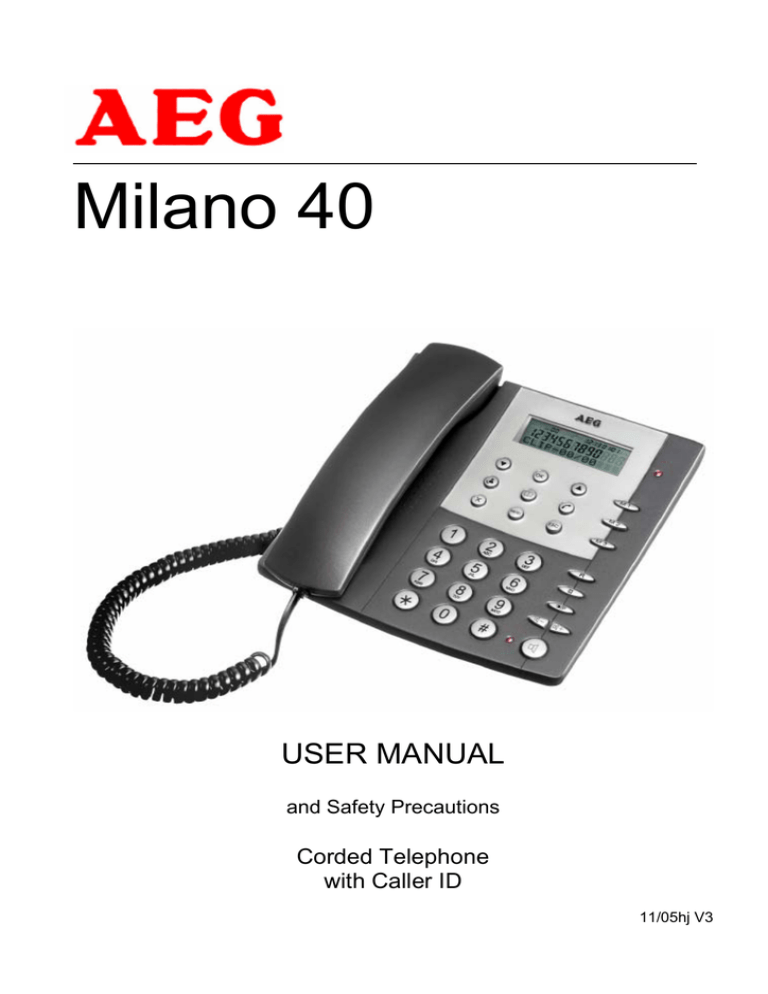 AEG Milano 20 User manual AEG Milano 20 User manual