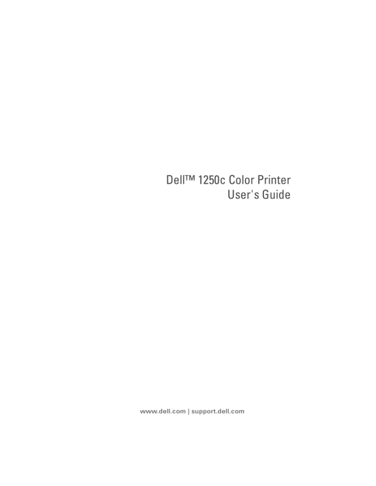 Dell 1250 Color User`s guide Dell 1250 Color User`s guide