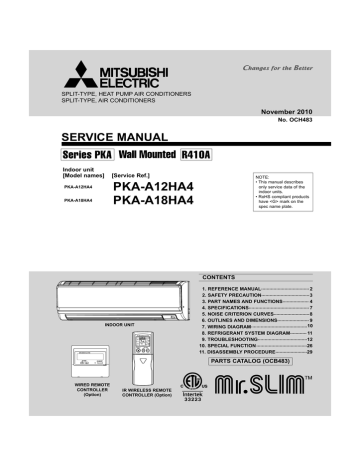 Mitsumi electronic PKA-A18HA4 Air Conditioner Service manual | Manualzz