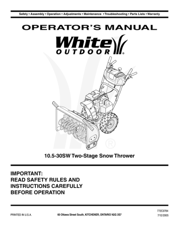 User manual | White Outdoor 10.5-30SW Operator`s manual | Manualzz