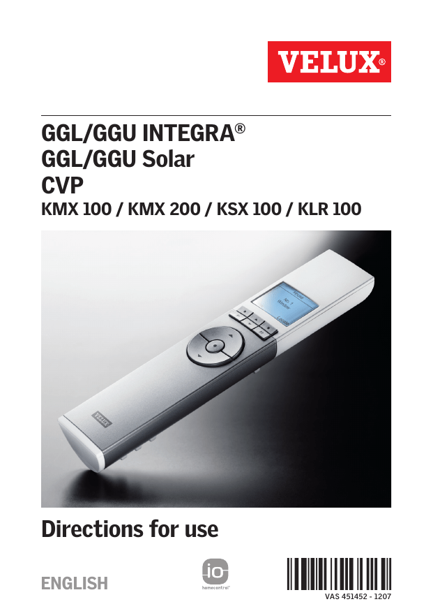 Velux GGU INTEGRA User manual Velux GGU INTEGRA User manual