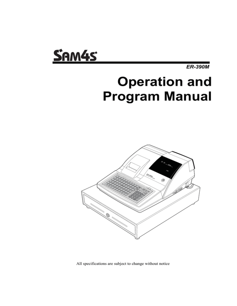 Sam4s ER-250RF Specifications Sam4s ER-250RF Specifications