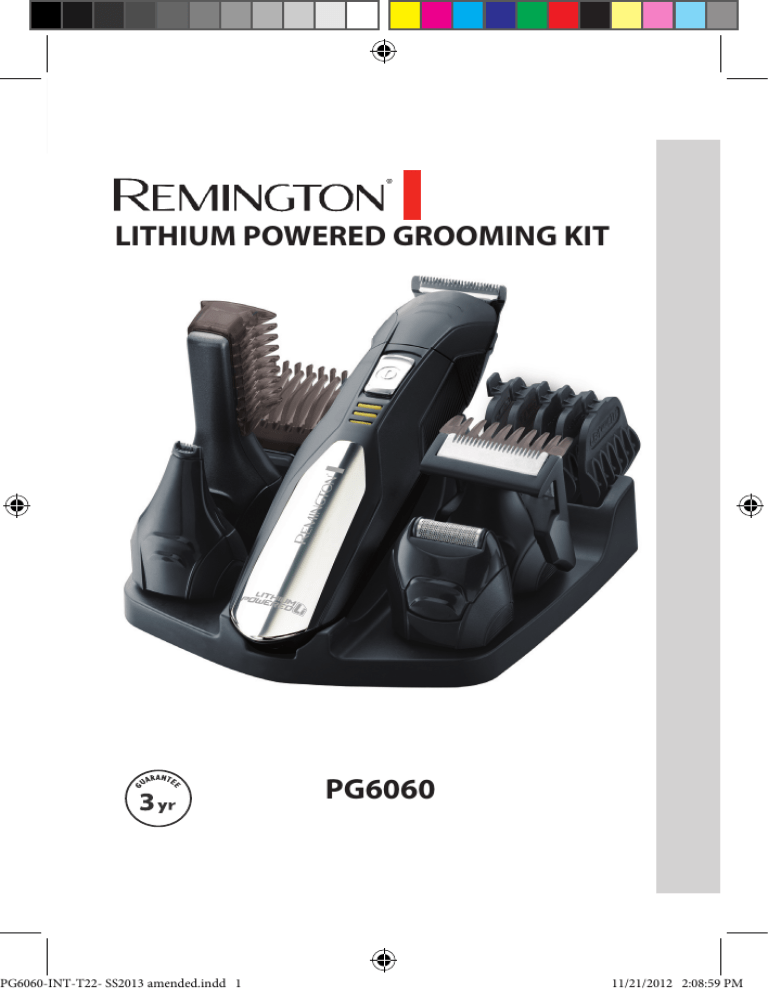 Remington PG6060 User manual Remington PG6060 User manual