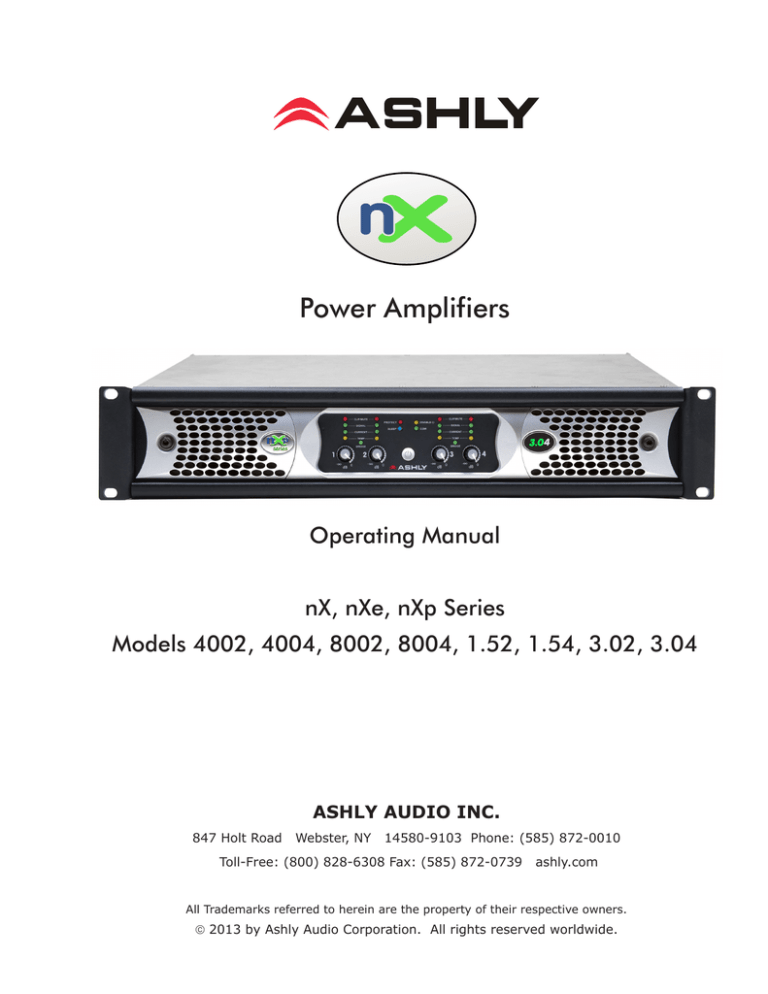 Ashly FR-8 Owner`s manual Ashly FR-8 Owner`s manual