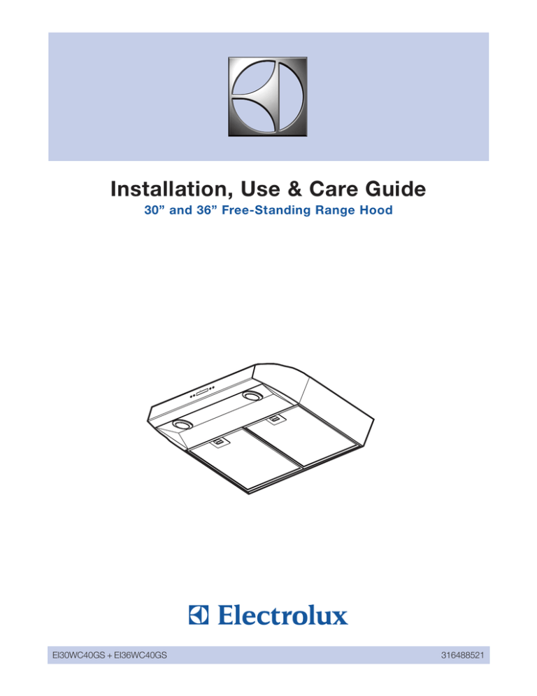 Electrolux 316488521 Use & care guide Electrolux 316488521 Use & care guide