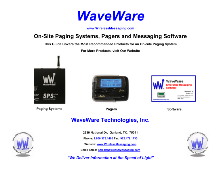 WaveWare Apollo 924 User manual WaveWare Apollo 924 User manual