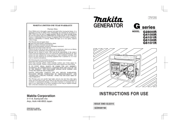 Makita G2800R Owner`s manual Makita G2800R Owner`s manual