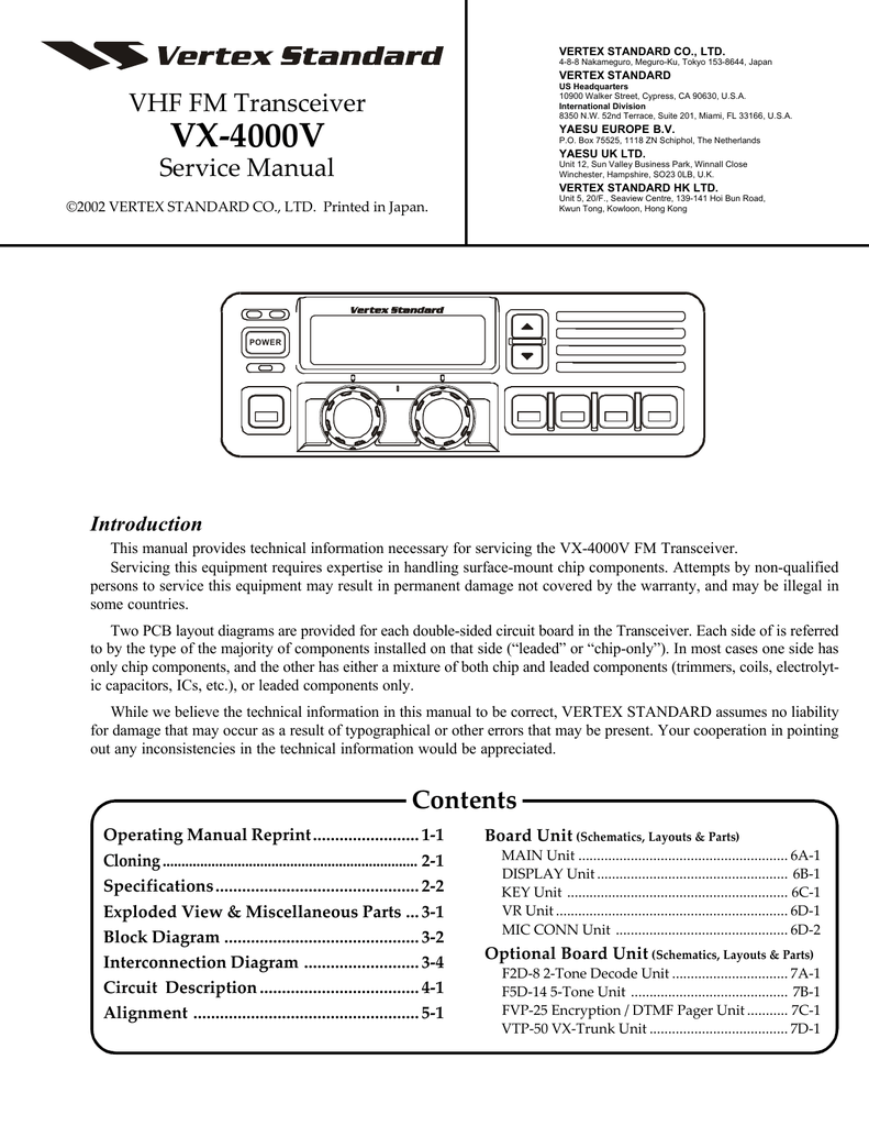 Vertex Vx-3000 Service Manual