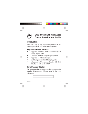 SIIG CE-H20W12-S1 USB 3.0 to HDMI Installation Guide | Manualzz