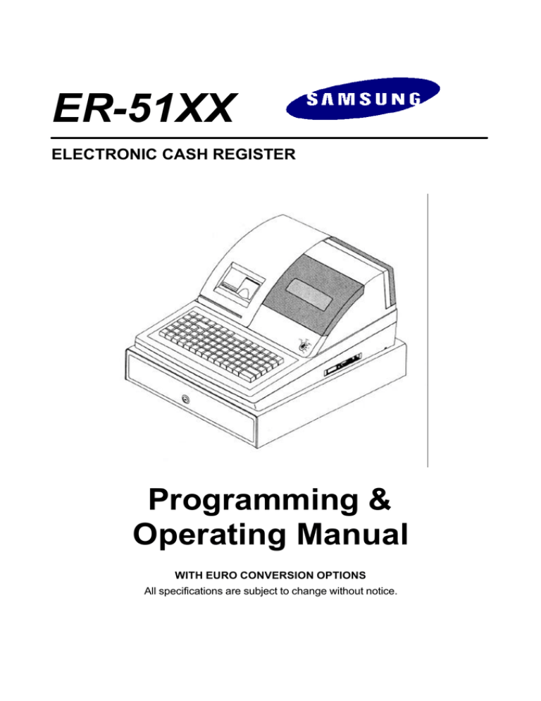 Samsung ER-51XX Specifications Samsung ER-51XX Specifications