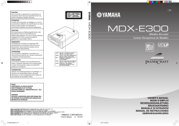 Yamaha MDX-E300 Owner`s manual Yamaha MDX-E300 Owner`s manual