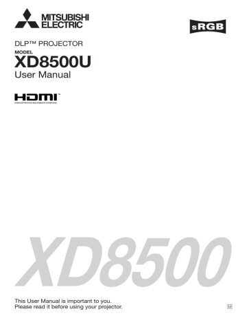 Mitsubishi Electric DLP XD8500U User manual Mitsubishi Electric DLP XD8500U User manual