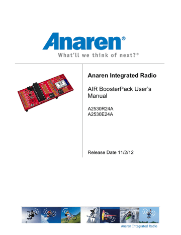 Anaren A2530E24x User`s manual Anaren A2530E24x User`s manual
