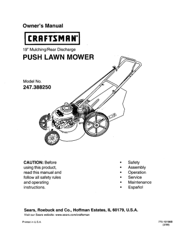 Craftsman 247.388250 Owner`s manual | Manualzz