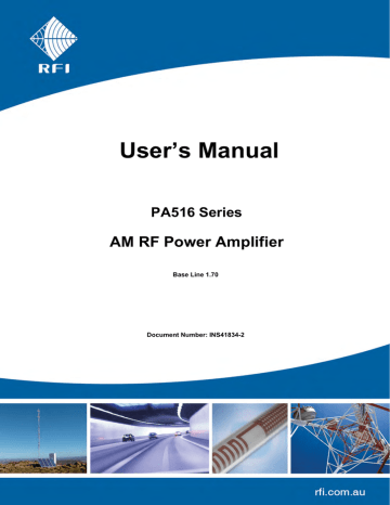 RFI PA516 Series User`s manual | Manualzz