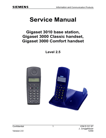 Siemens Gigaset 3000 Classic Service manual | Manualzz