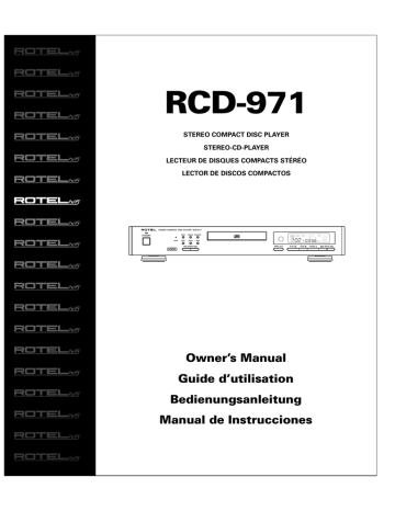 Rotel RCD-971 Owner`s manual | Manualzz