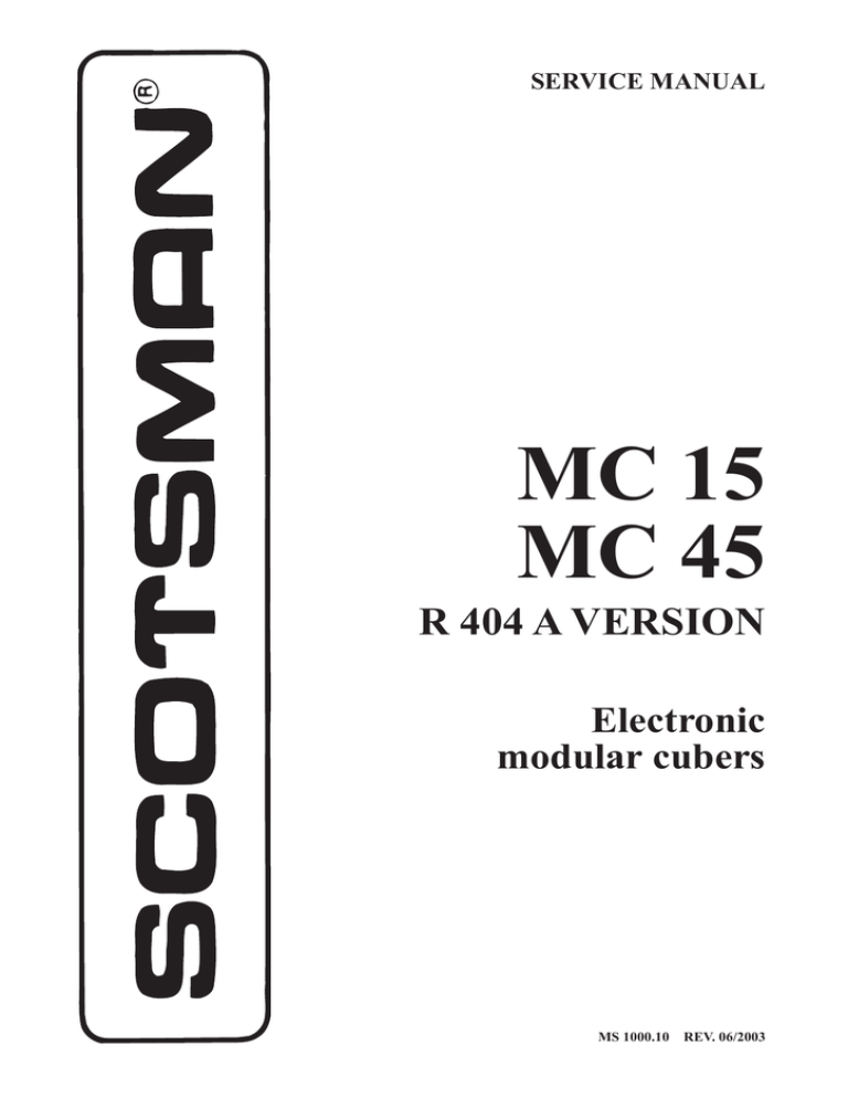 Scotsman MC 45 Service manual Scotsman MC 45 Service manual