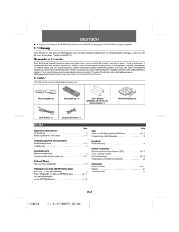 Sharp XL-HF300PH(S) User manual Sharp XL-HF300PH(S) User manual