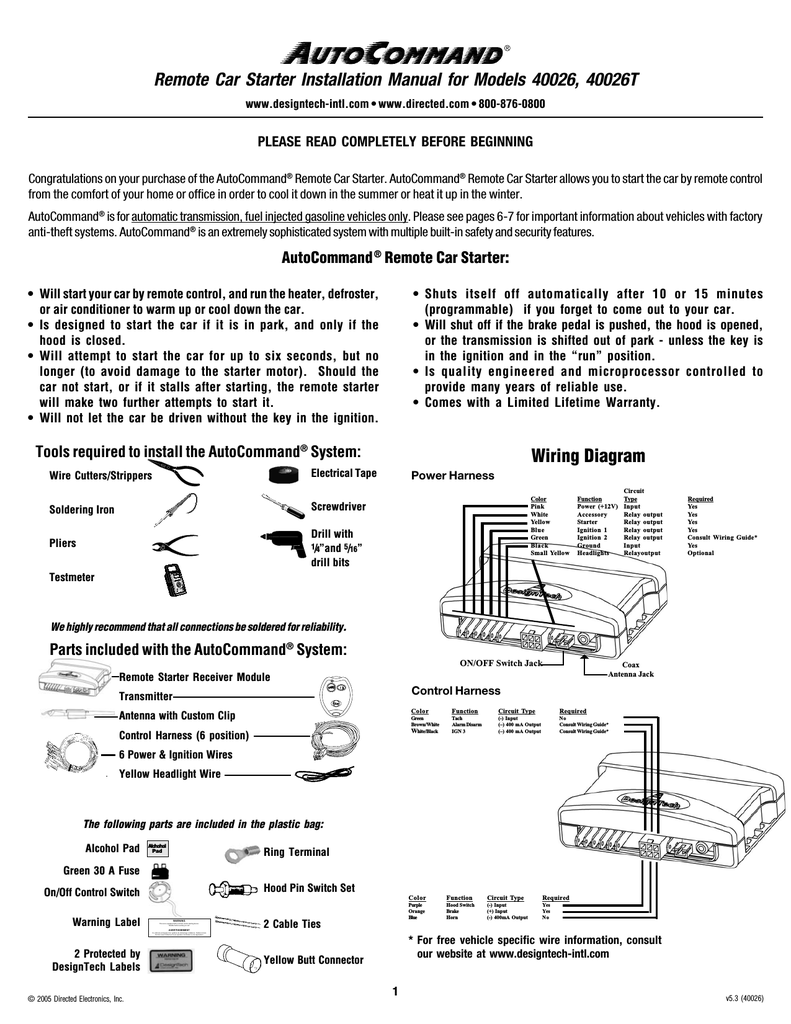 Remote Start Wiring Diagram Database