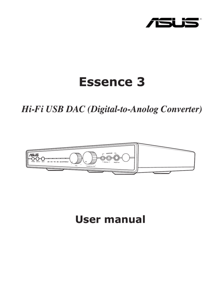 Asus Essence 3 User manual Asus Essence 3 User manual