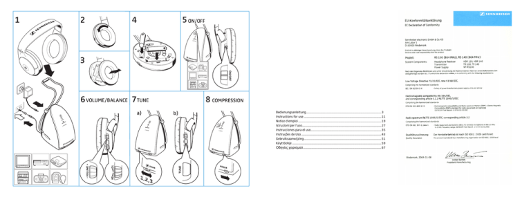Sennheiser RS140 User manual Sennheiser RS140 User manual