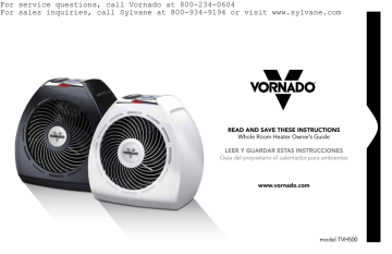 Vornado TVH500 Owner's Guide | Manualzz