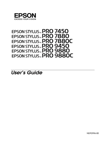 Epson Stylus Pro 7880C User`s guide Epson Stylus Pro 7880C User`s guide