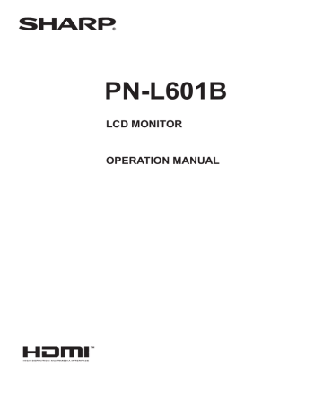 Sharp PN-L601B Instruction manual | Manualzz