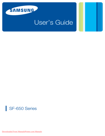 Samsung SF-650 User`s guide Samsung SF-650 User`s guide