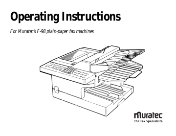 Muratec F-98 Operating instructions Muratec F-98 Operating instructions