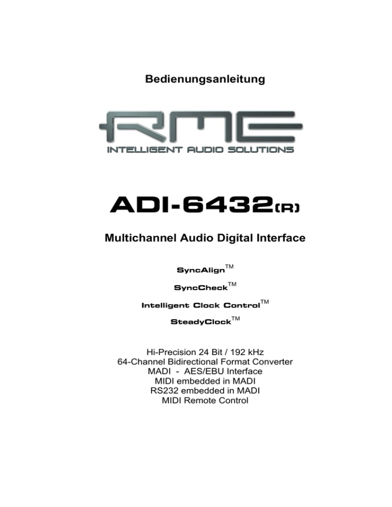 RME Audio ADI-6432(r) User manual RME Audio ADI-6432(r) User manual