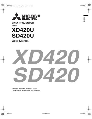 Mitsubishi XD420U Projector User Manual | Manualzz