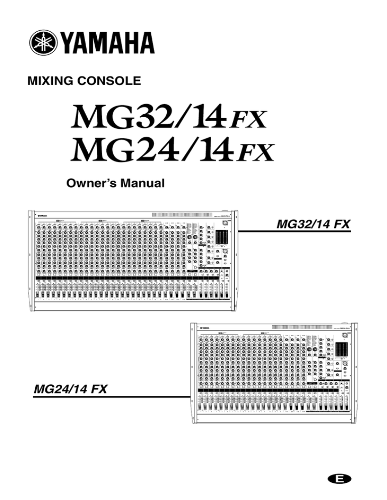 Yamaha MG32/14FX Owner`s manual Yamaha MG32/14FX Owner`s manual