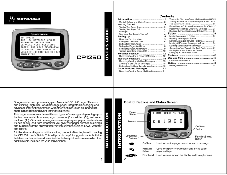 Motorola CP1250 User manual Motorola CP1250 User manual