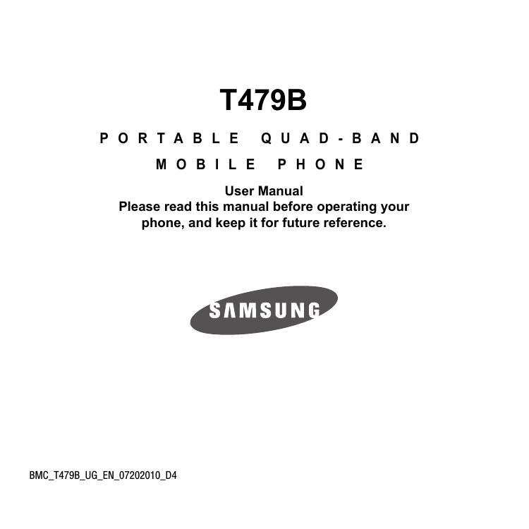 Samsung 07202010 User manual Samsung 07202010 User manual