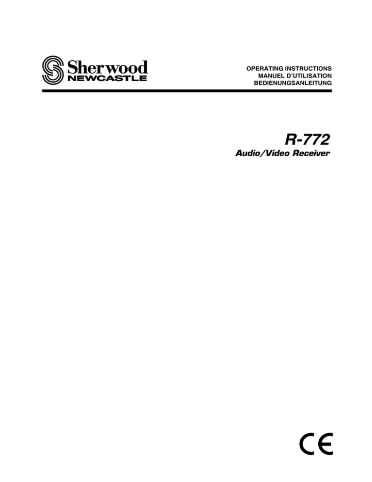 Sherwood R-772 Operating instructions Sherwood R-772 Operating instructions