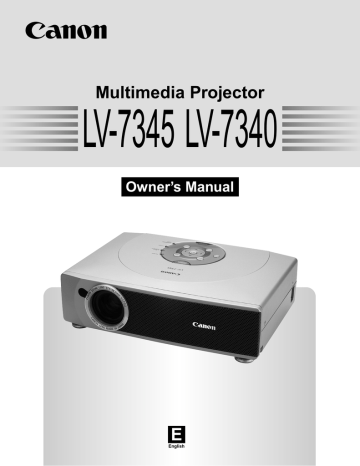 Canon LV-7345 Owner`s manual Canon LV-7345 Owner`s manual