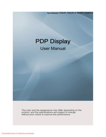 Samsung P63FP-2 User manual Samsung P63FP-2 User manual