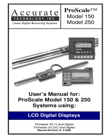 User's manual | Accurate Technology ProScale User`s manual | Manualzz