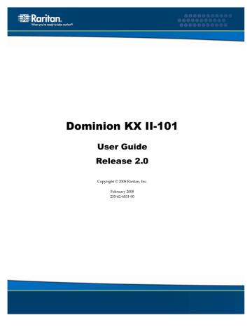 Raritan Dominion KX User guide | Manualzz Raritan Dominion KX User guide | Manualzz