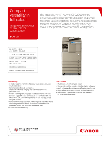 Canon imageRUNNER 2220 Series User manual Canon imageRUNNER 2220 Series User manual