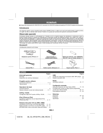 Sharp XL-HF401PH User manual Sharp XL-HF401PH User manual