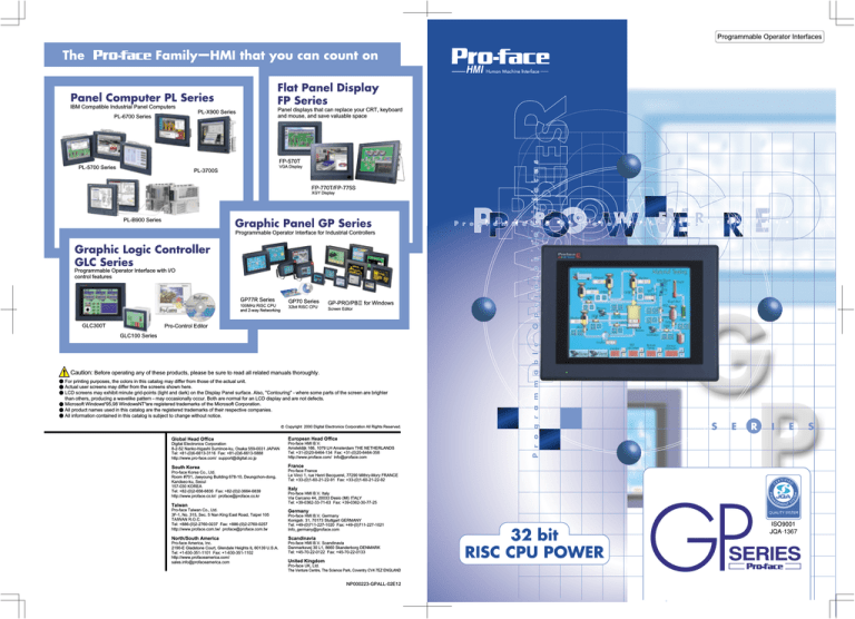 Pro-face GP577R-TC11 Specifications Pro-face GP577R-TC11 Specifications