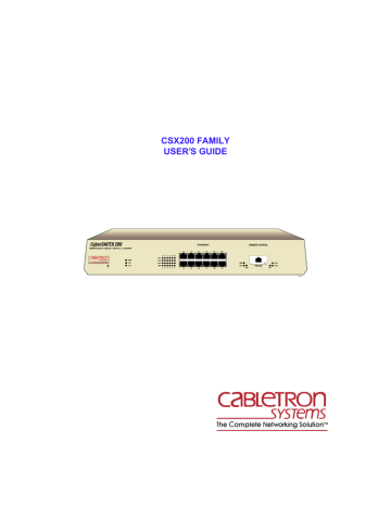 Cabletron Systems CyberSWITCH CSX203 User`s guide | Manualzz