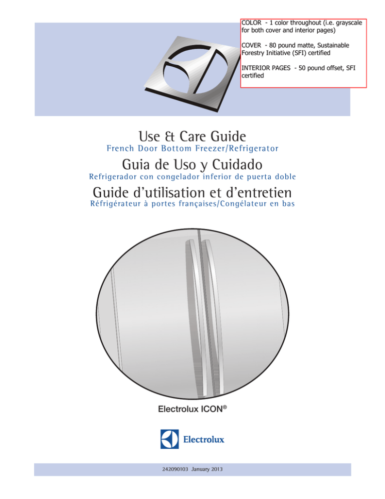 Electrolux 242090103 Use & care guide Electrolux 242090103 Use & care guide
